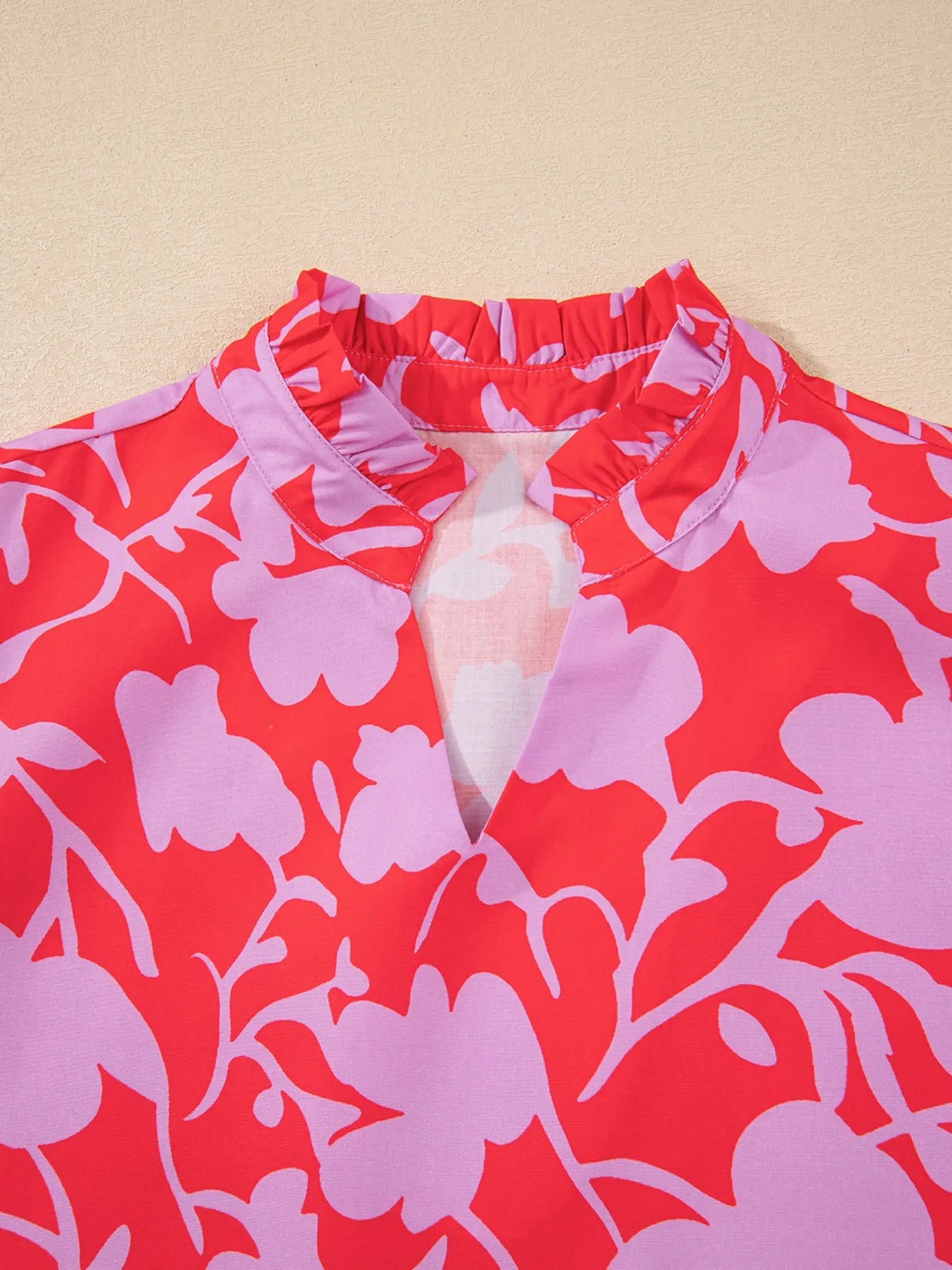 Floral Print Ruffle Hem Shirt Dress