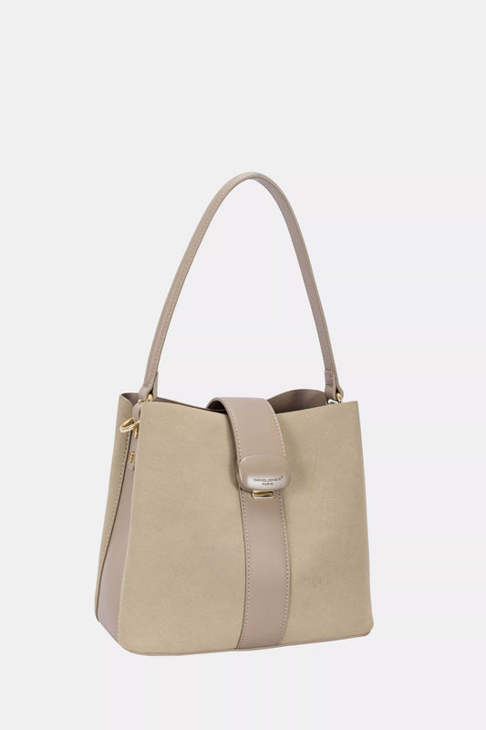 David Jones Leather Trim Shoulder Bag Classic Style
