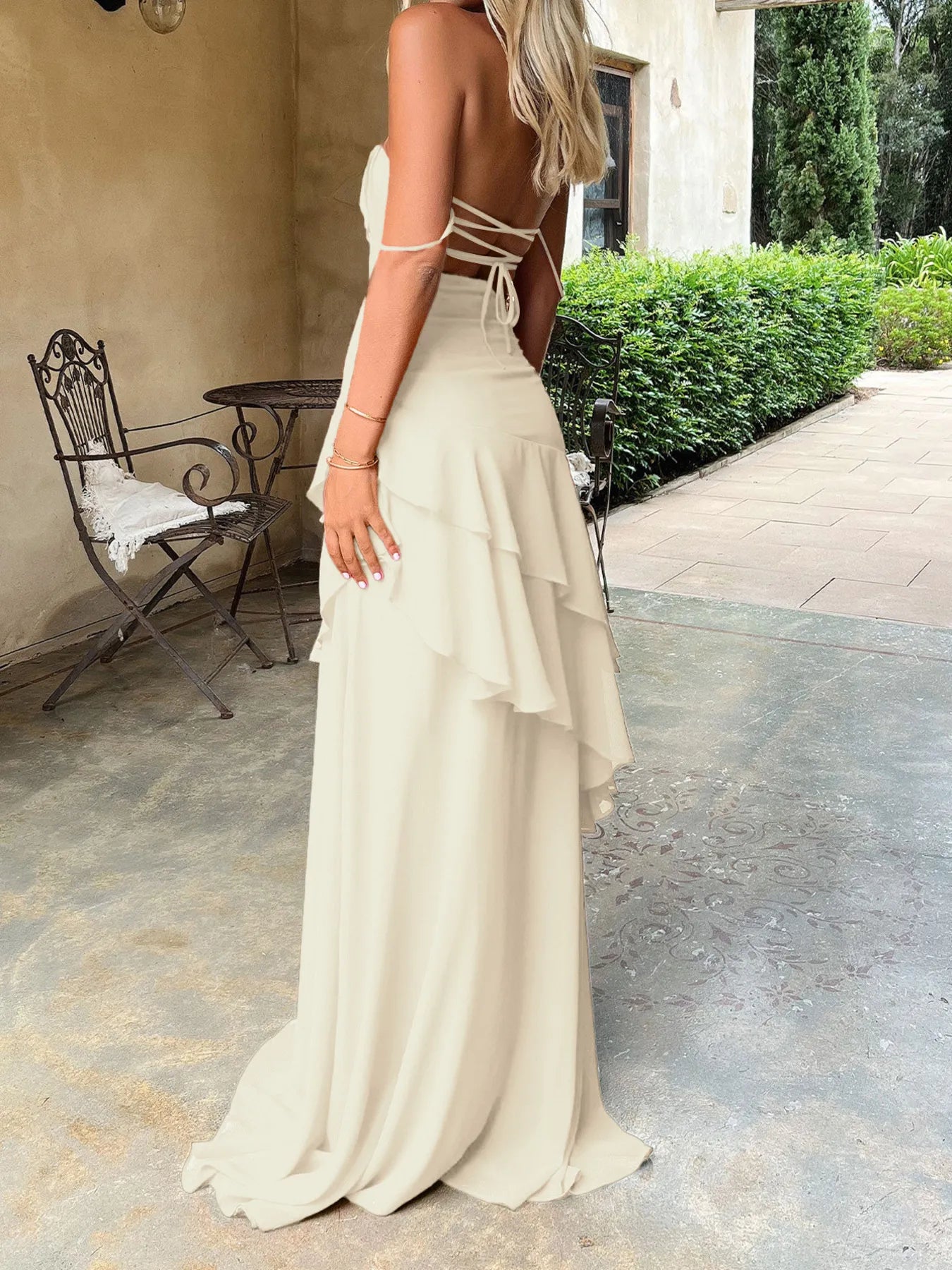 Sweetheart Neck Ruffled Maxi Cami Dress