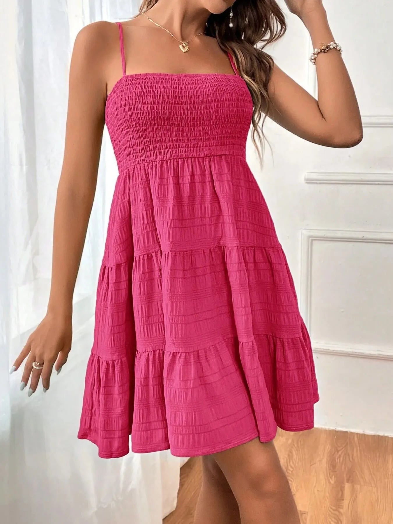 Smocked Tiered Cami Dress