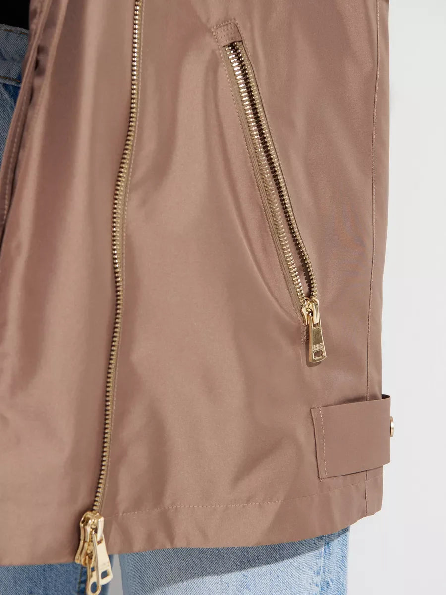 Parka isolée en fourrure de lapin et fourrure de renard polaire véritable