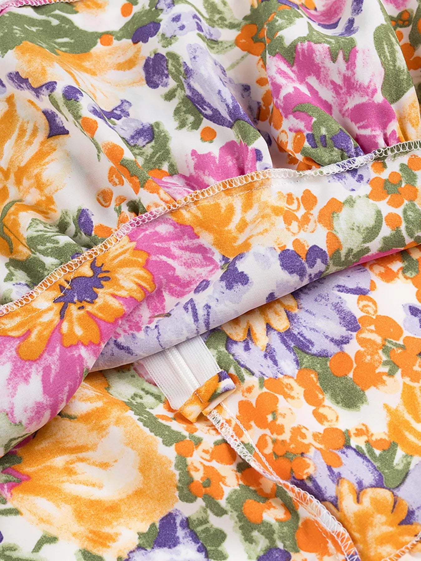 Floral Print Ruffled Hem Dress