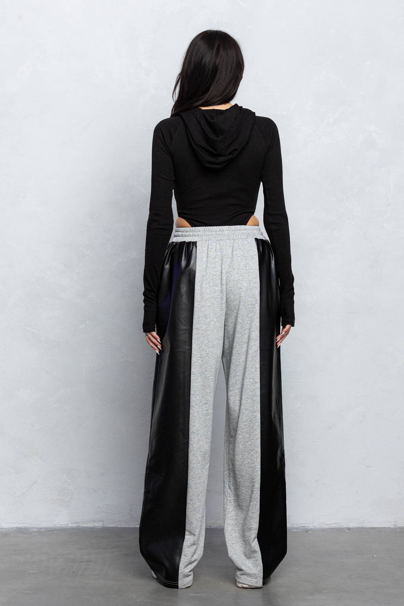 Marissa Faux Leather Detail Sweatpants Luxury Loungewear
