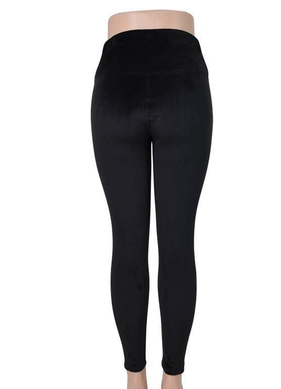 VICTORIA VELVET SOFT STRETCH WIDE WAIST TRIM LEGGINGS