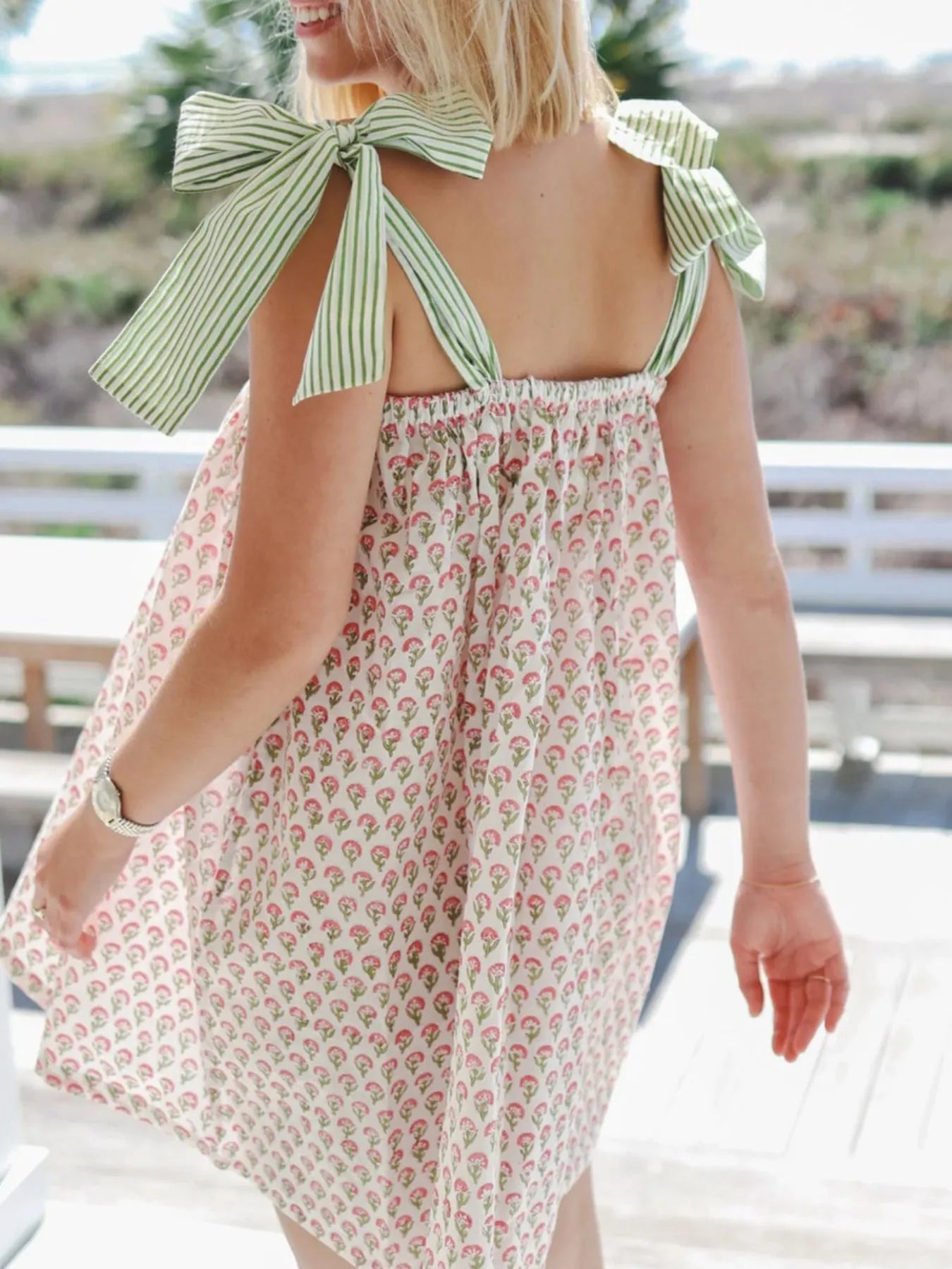 Floral Print Tie Shoulder Summer Dress