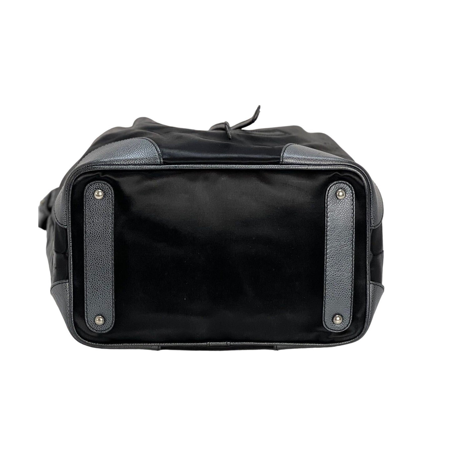 CHANEL Satin CC Large Black Bucket Shouler Bag