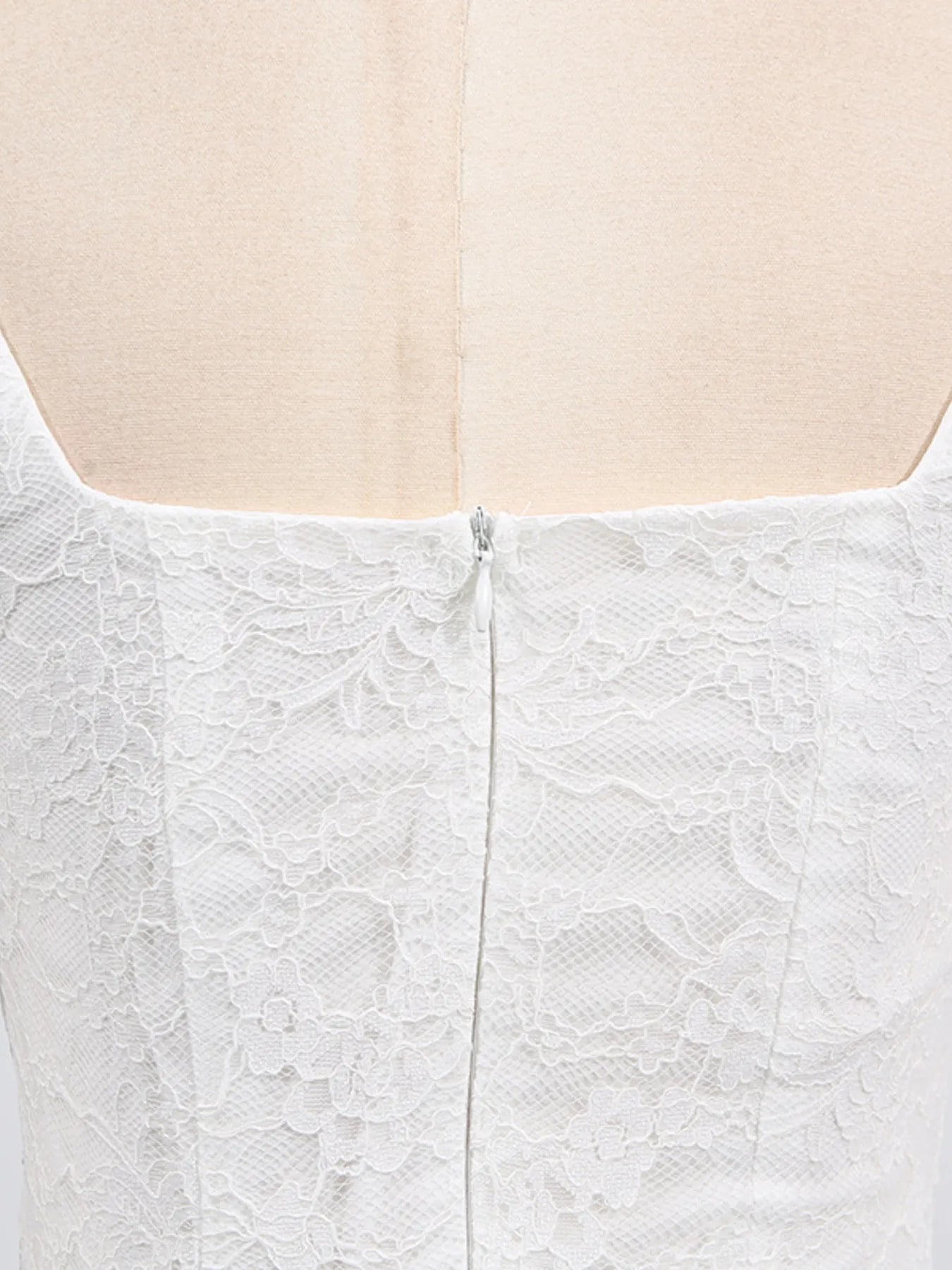 Square Neck Lace Long Sleeve Dress