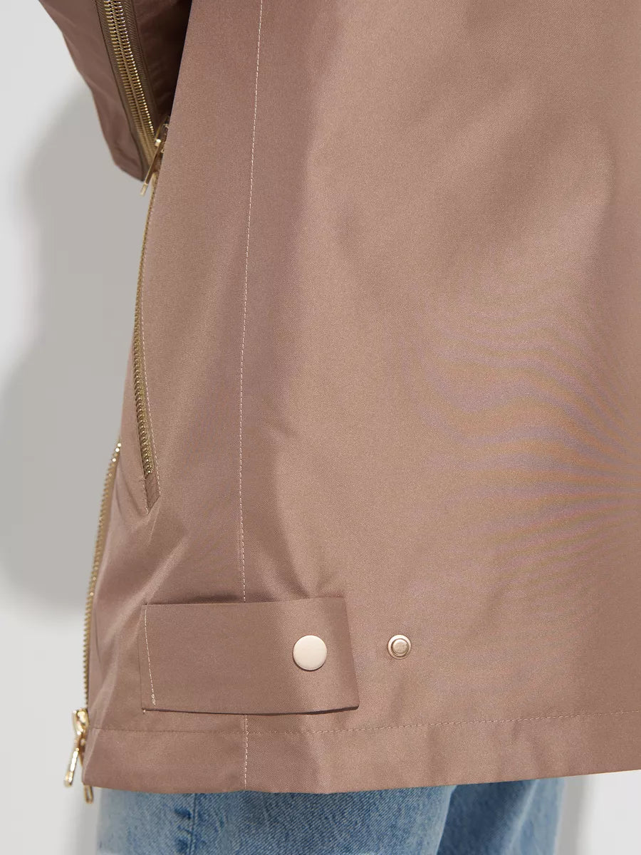 Parka isolée en fourrure de lapin et fourrure de renard polaire véritable