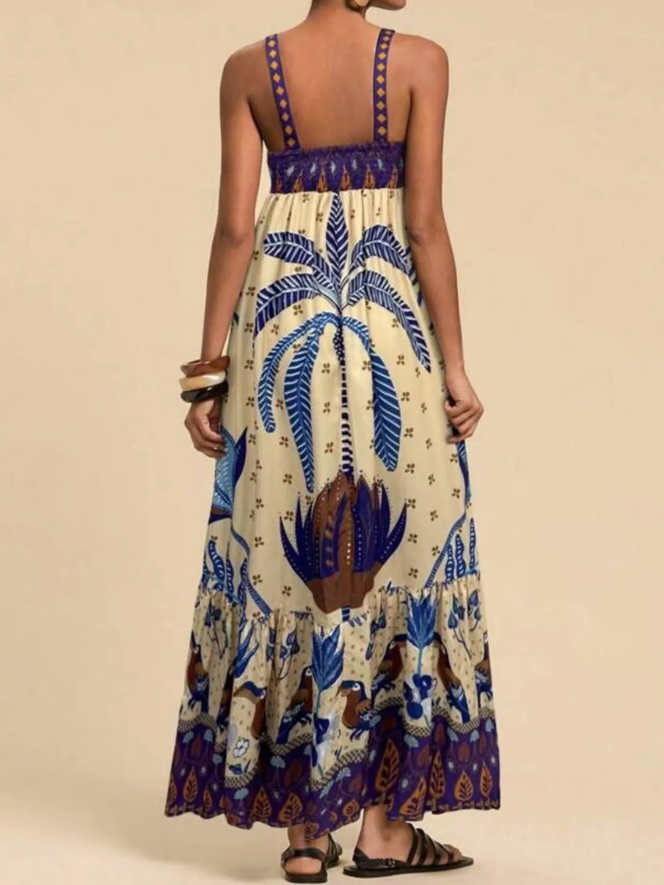 Tropical Print Maxi Cami Dress