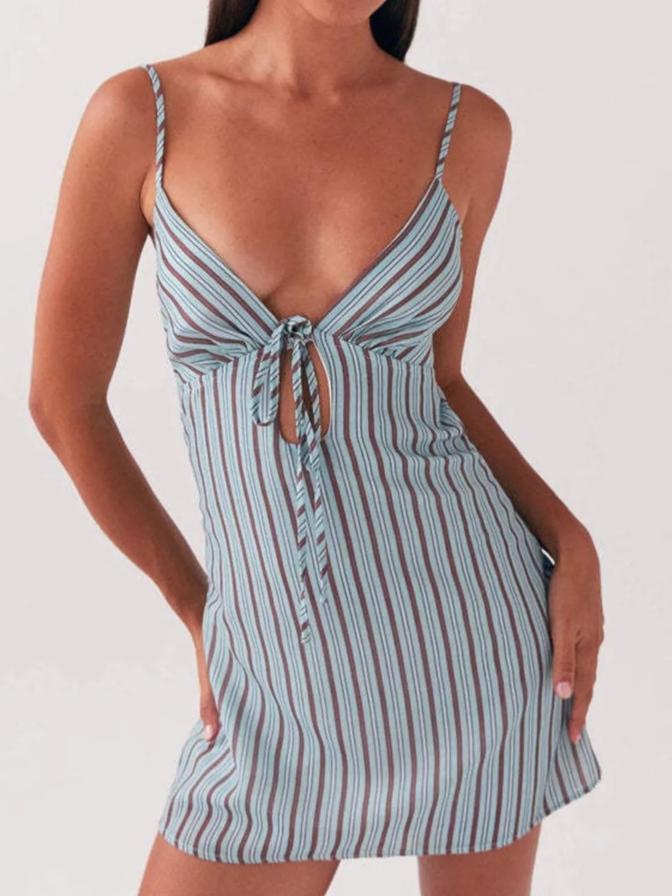 Tie-Front Mini Cami Dress