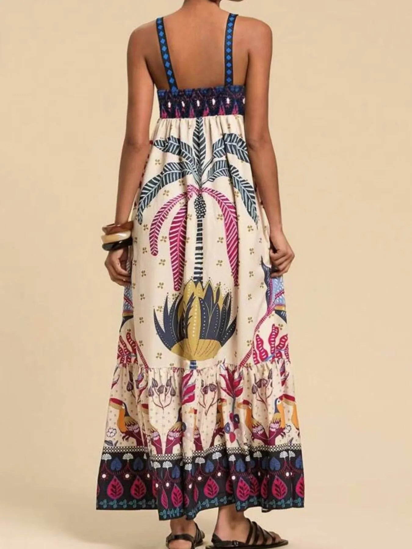 Tropical Print Maxi Cami Dress