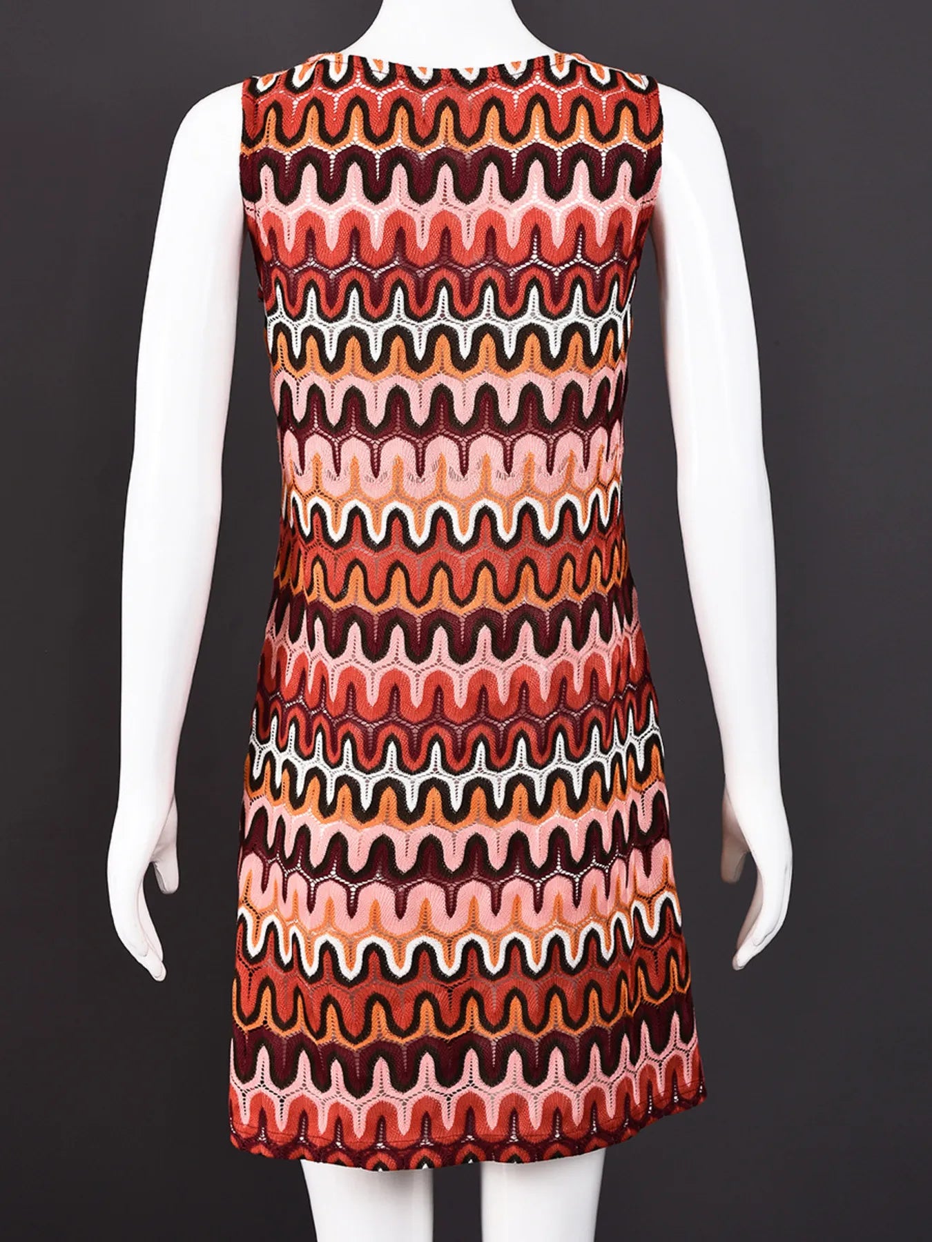 Printed Round Neck Sleeveless Dress