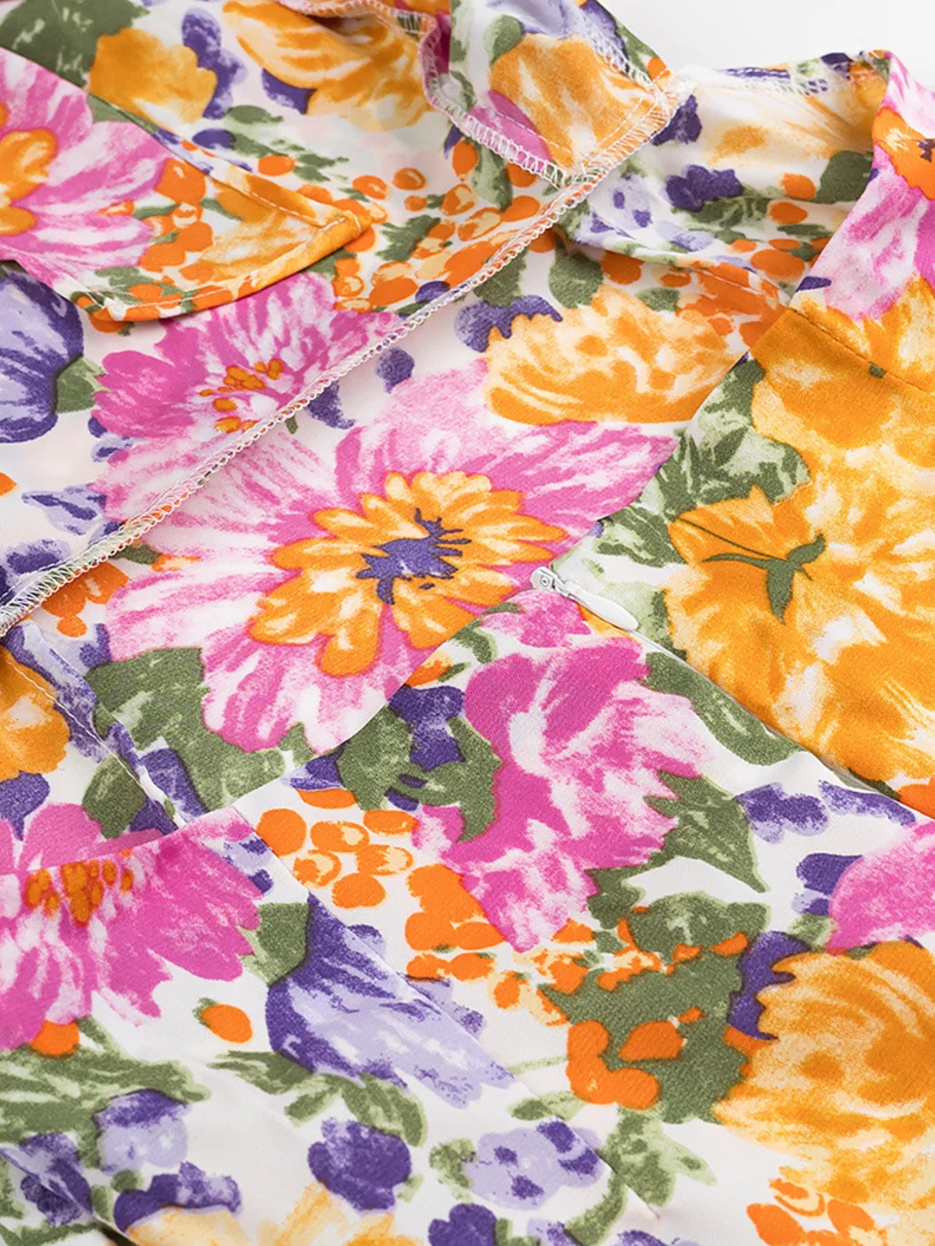 Floral Print Ruffled Hem Dress