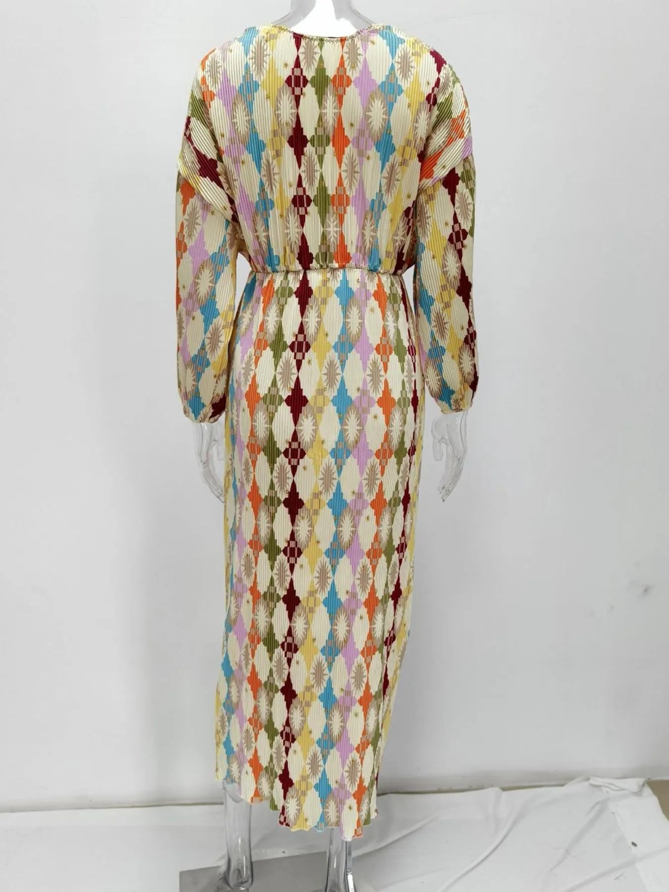 Printed Deep V-Neck Dress Plus Size