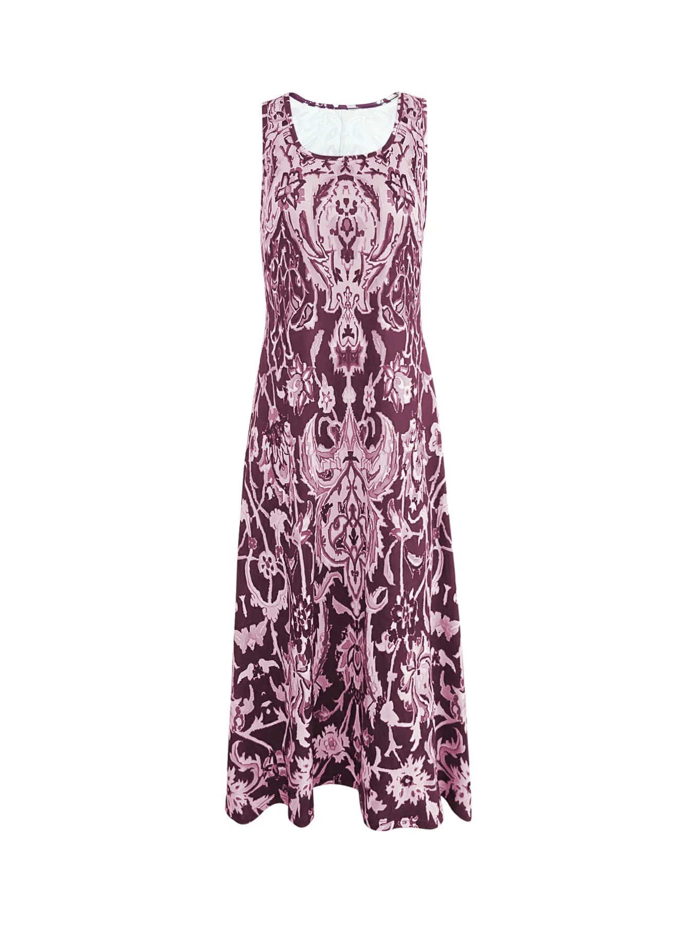 Printed Sleeveless Midi Dress