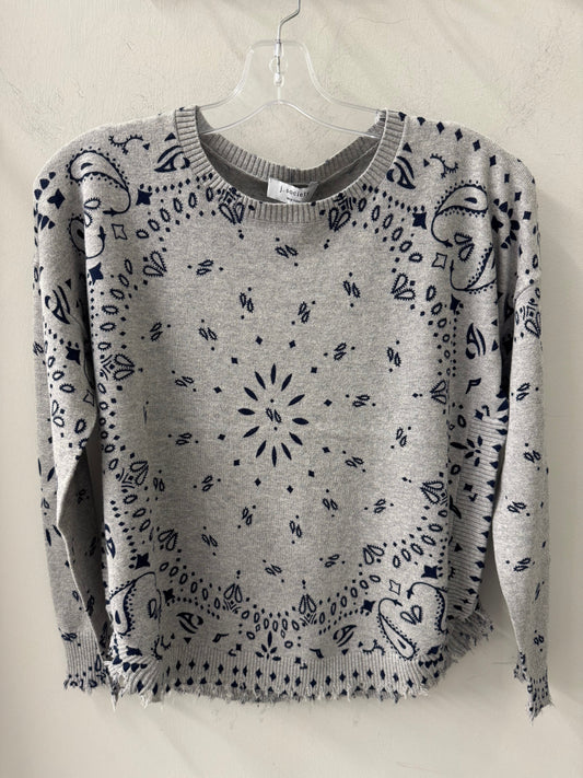 J. Society Bandana Distressed Crew Heather Gray