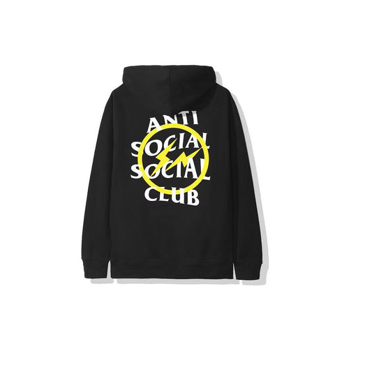 Anti Social Social Club x Fragment Yellow Bolt Hoodie (FW19) Black