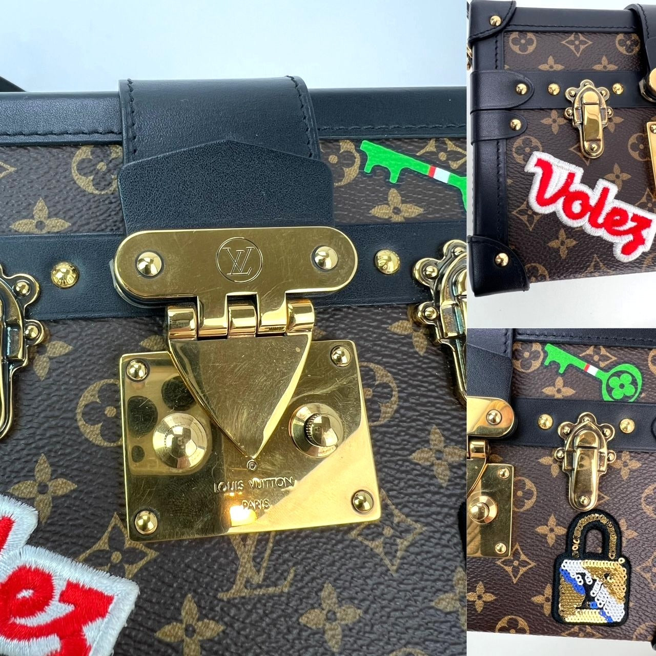 Pochette bandoulière Louis Vuitton Petite Malle Patches Monogram Édition limitée RARE