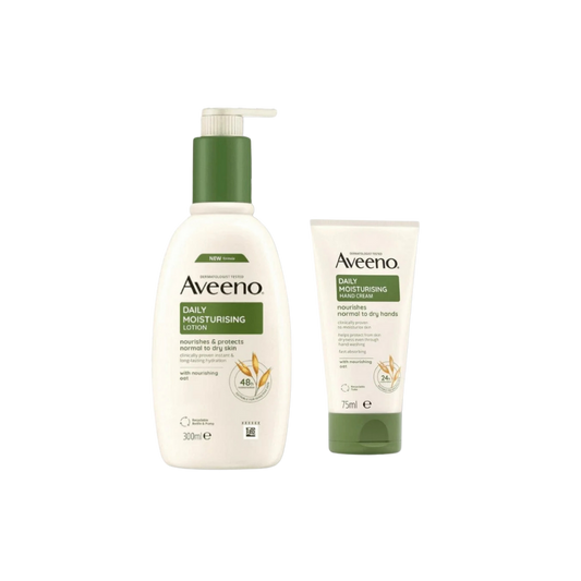 Aveeno Daily Moisturizing Body Lotion 300 ml & Daily Moisturizing Hand Cream 75 ml