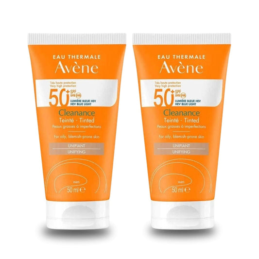 Avene Cleanance Solaire Tinted Spf 50 50 ml Tinted Sunscreen for Oily Skin -2 Pack