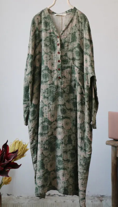 Plus Size Mid-Length Loose Print Women's Dress