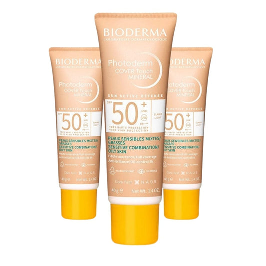 Bioderma Photoderm Cover Touch Mineral SPF 50 40 Ml - Light -3 Pack