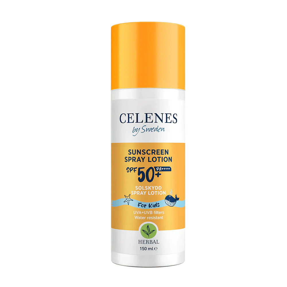 Celenes by Sweden Herbal Sunscreen Spray Lotion for Kids  50 Spf  150 ml / 5 fl oz
