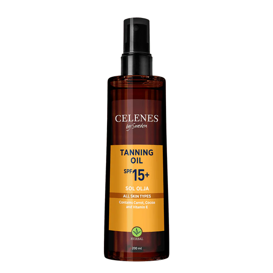 Celenes by Sweden Herbal Tanning Oil Spf 15+ 200 ml / 6.8 fl oz