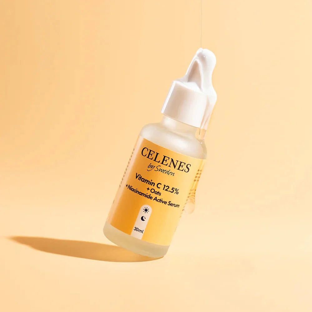 Celenes by Sweden Rena Sérum actif à la vitamine C 12,5 % + avoine + niacinamide 30 ml