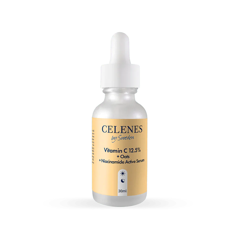 Celenes by Sweden Rena Sérum actif à la vitamine C 12,5 % + avoine + niacinamide 30 ml