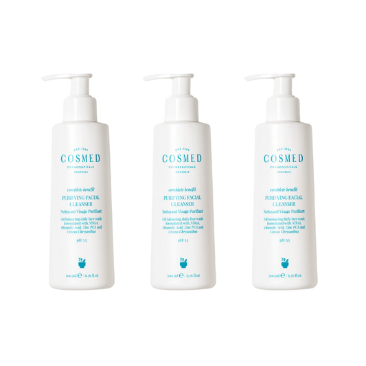 Cosmed Complete Benefit Purifying Facial Cleanser / Gel for Oily-Acne Prone Skin 200 ml 3 Pack