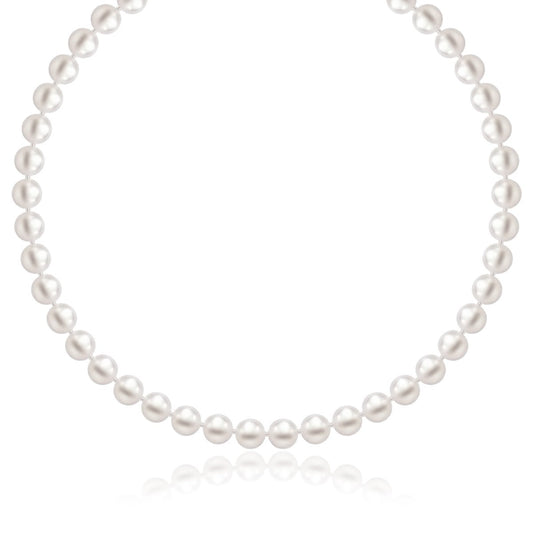 14k Yellow Gold Necklace with White Freshwater Cultured Pearls (6.0mm to 6.5mm)