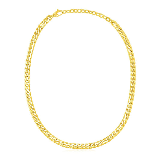 14k Yellow Gold Cuban Chain Choker Necklace