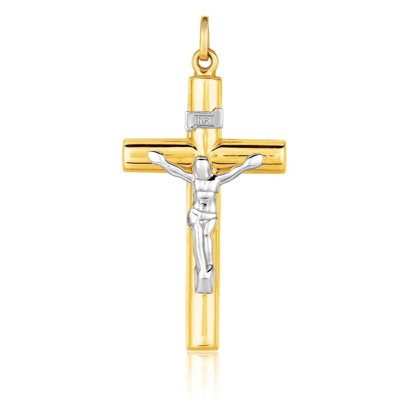 14k Two Tone GoldCross Pendant