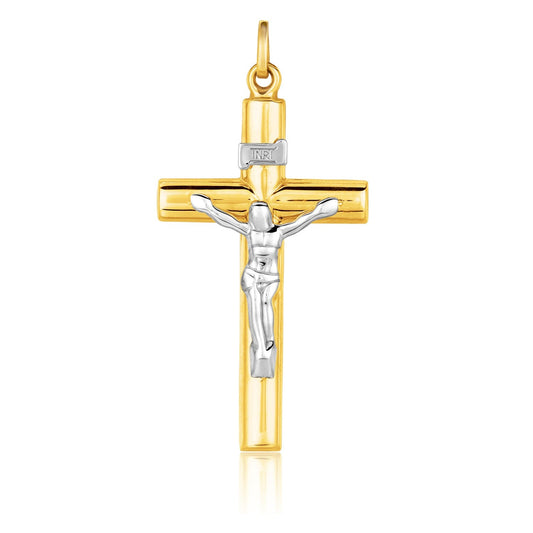 14k Two Tone GoldCross Pendant