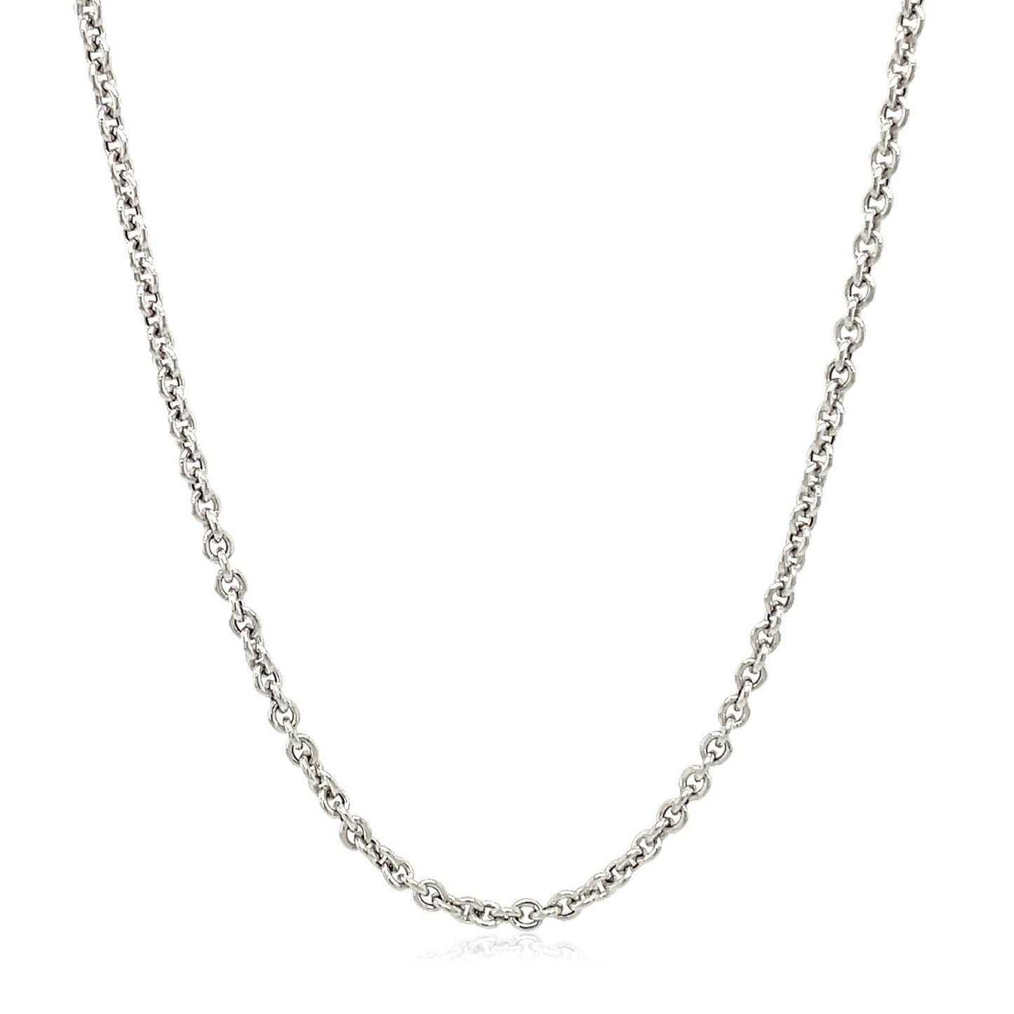 14k White Gold Forsantina Lite Cable Link Chain (2.30 mm)