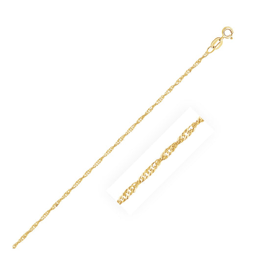 14k Yellow Gold Singapore Chain 1.5 mm