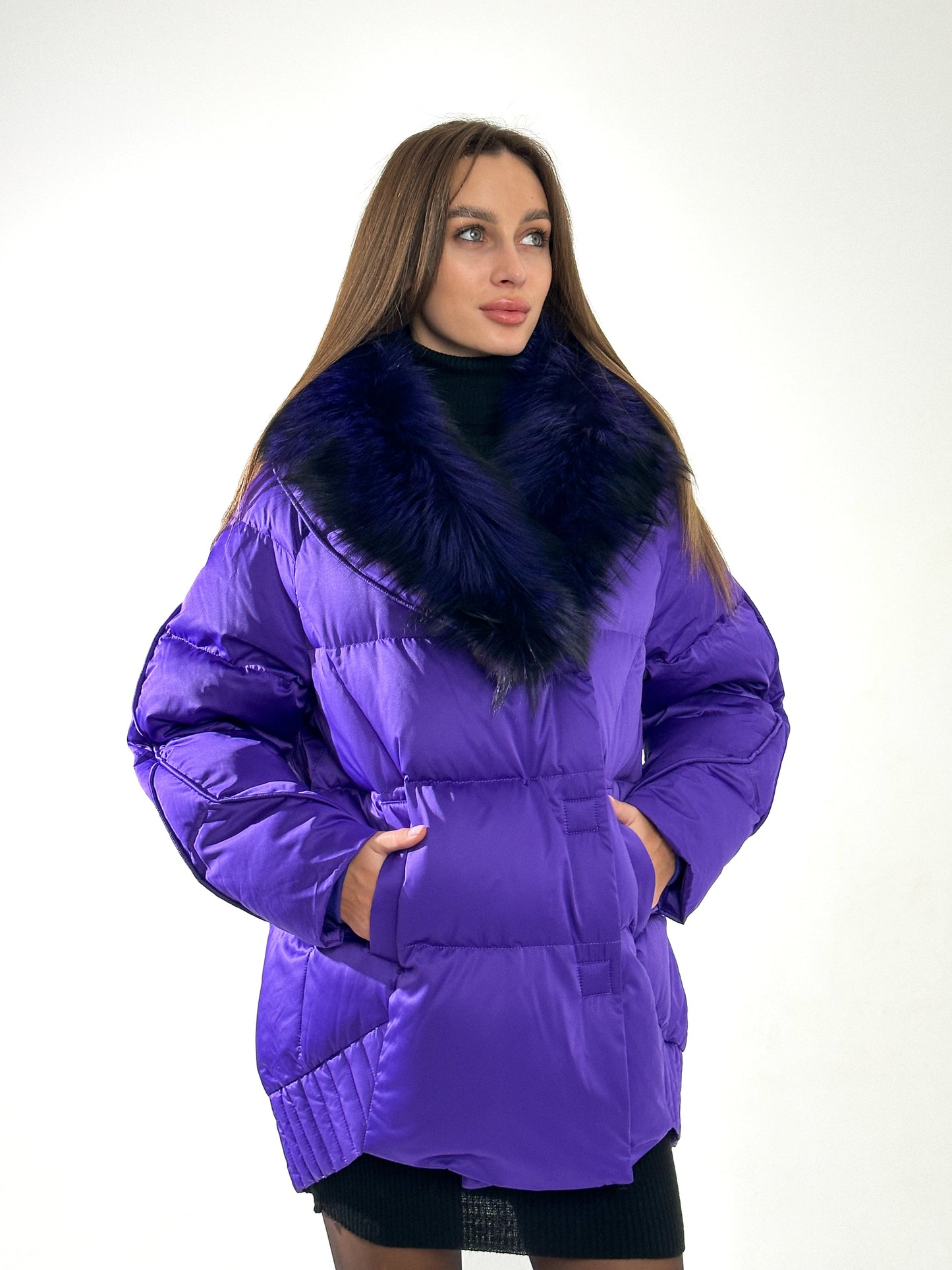 Genuine Silver Fox Premium Down Fill Coat