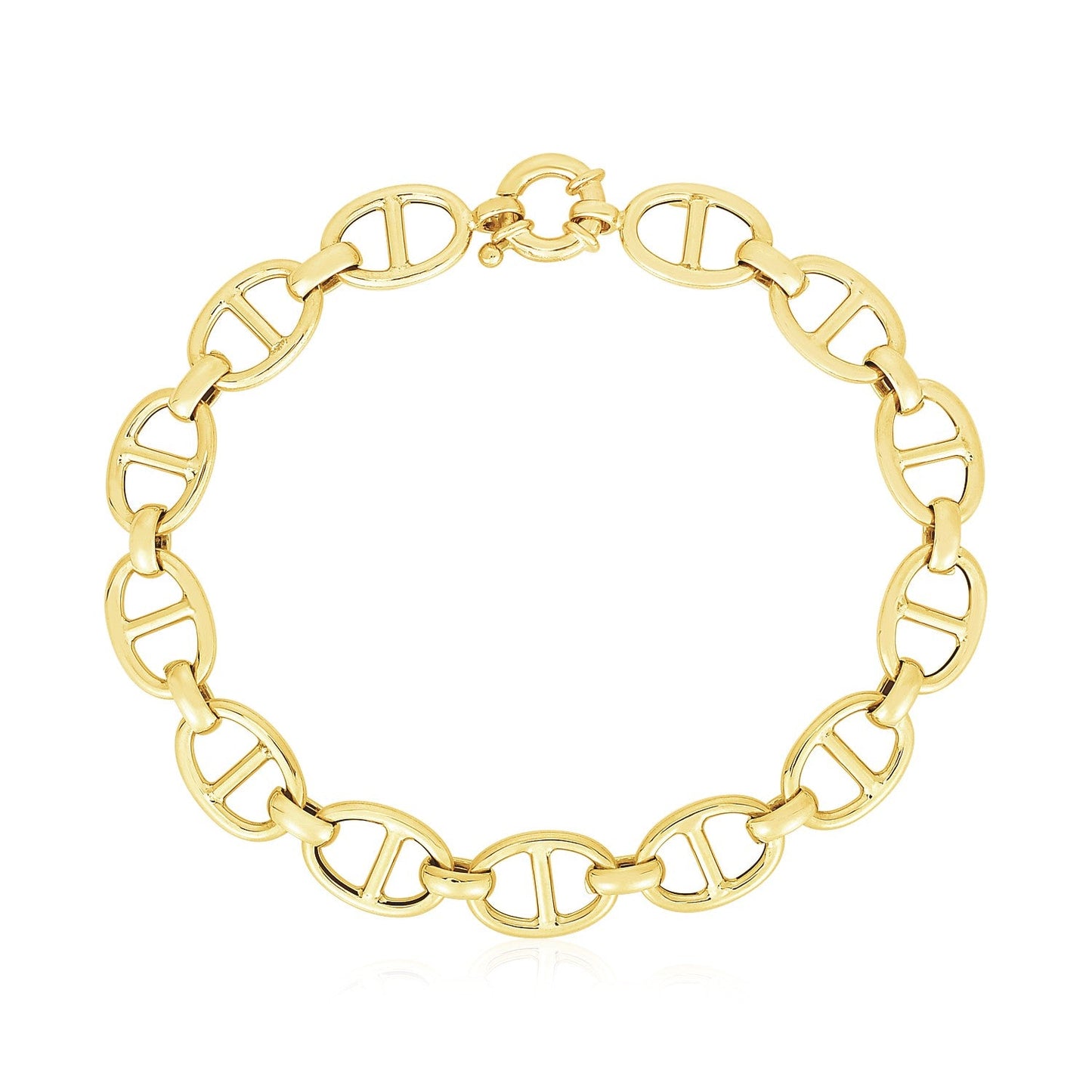 14k Yellow Gold High Polish Mariner Link Bracelet (8.8mm)