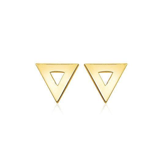 14 k Yellow Gold Polished Open Triangle Post Earrings