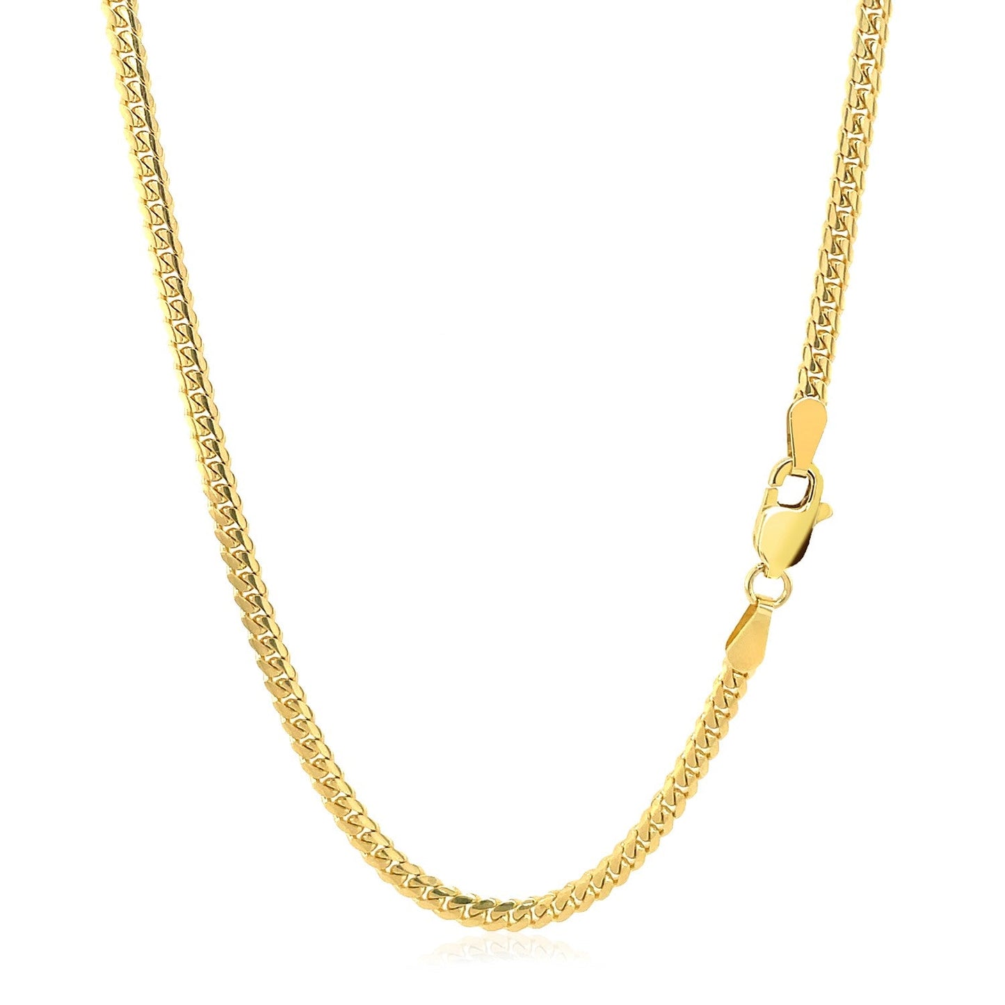 14k Yellow Gold Classic Solid Miami Cuban Chain (2.60 mm)