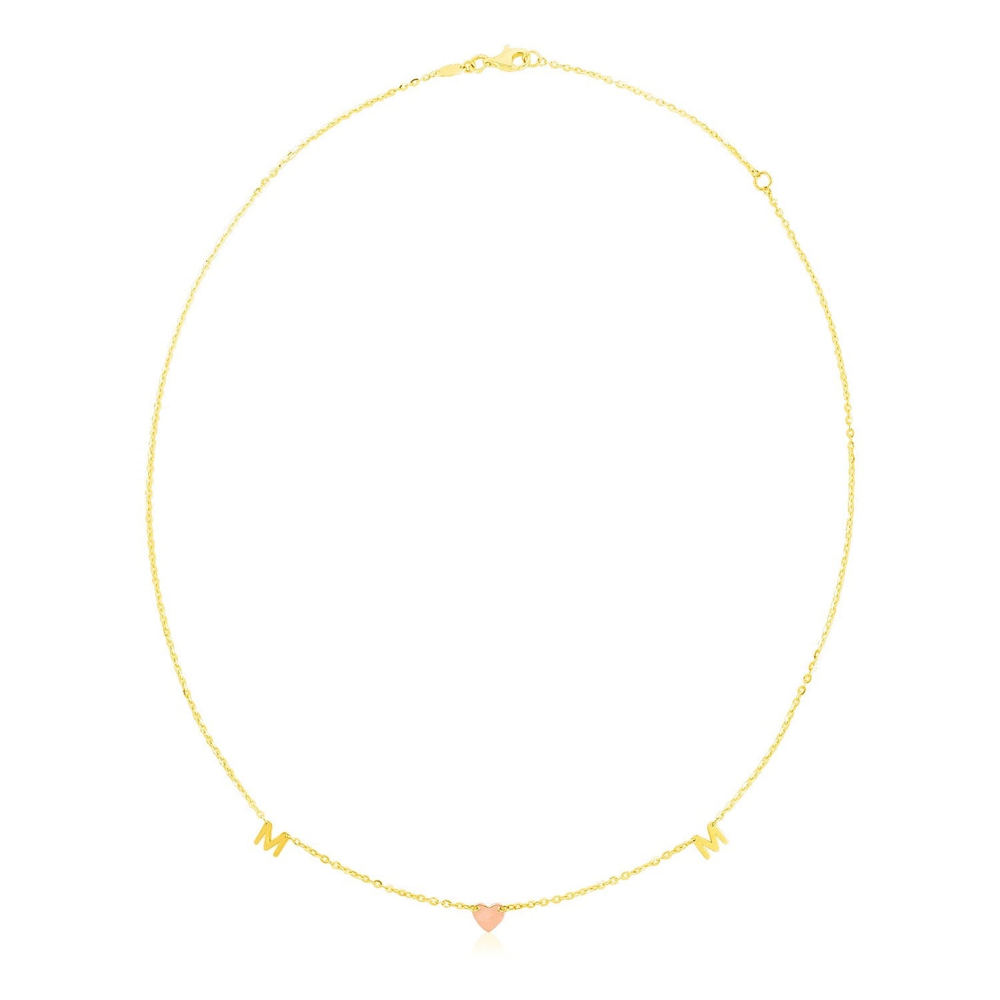 14k Yellow and Rose Gold Mom Necklace