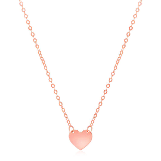 14k Rose Gold Polished Mini Heart Necklace