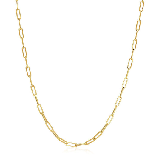 14K Yellow Gold Wide Paperclip Chain (3.20 mm)