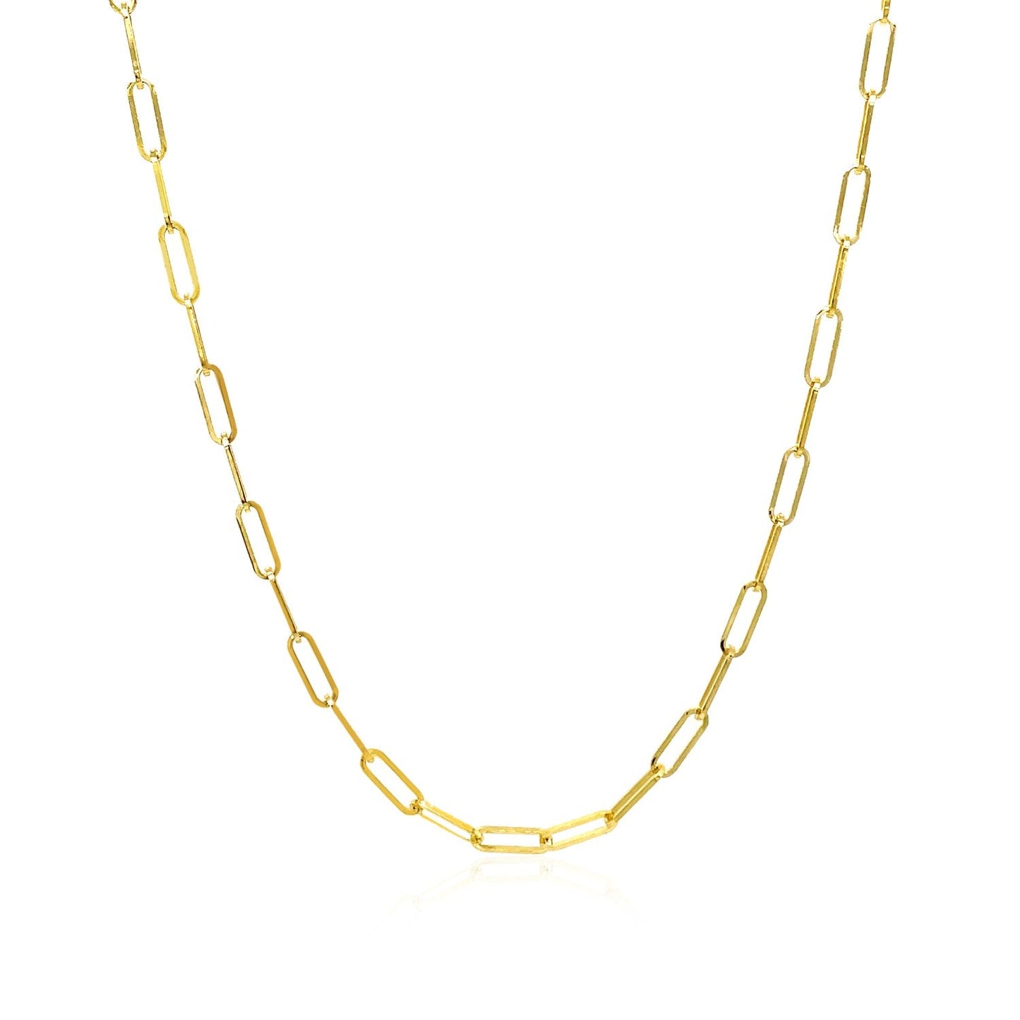 14K Yellow Gold Delicate Paperclip Chain (2.10 mm)