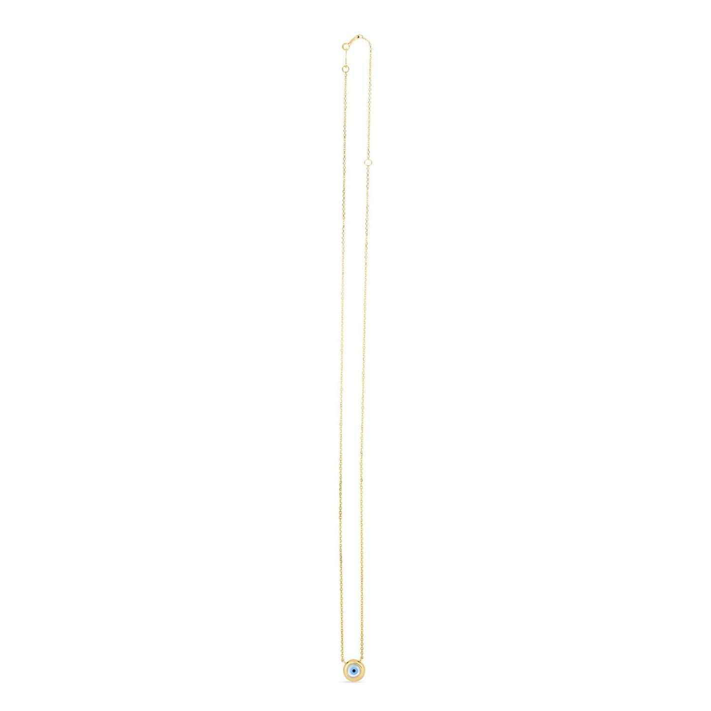 14k Yellow Gold MOP Evil Eye Necklace