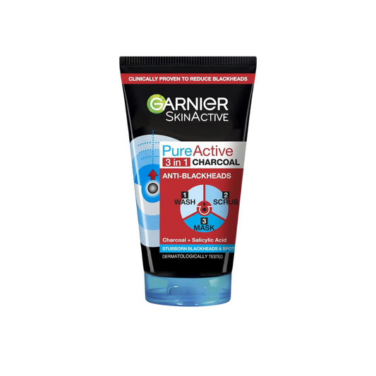 Garnier Pure Active Intensive 3en1 Nettoyant Visage Anti-Points Noirs au Charbon 150 ml