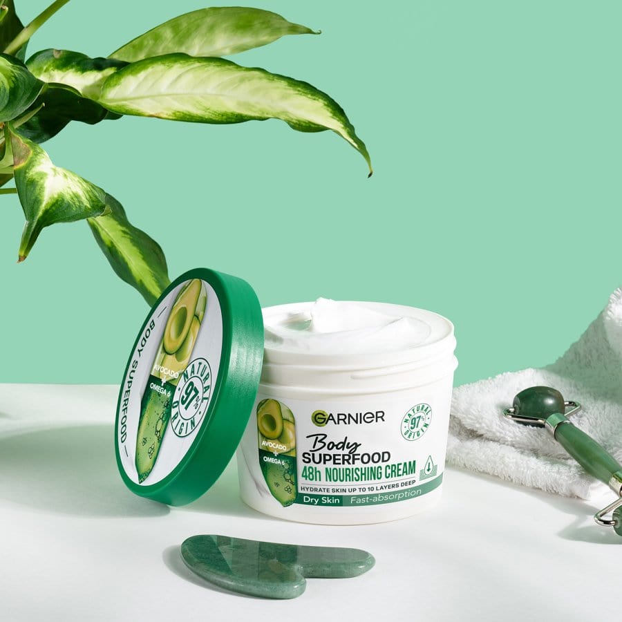 Garnier Superfood Avocado & Omega 6 Superfood Nourishing Body Cream 380ml 2 Pack