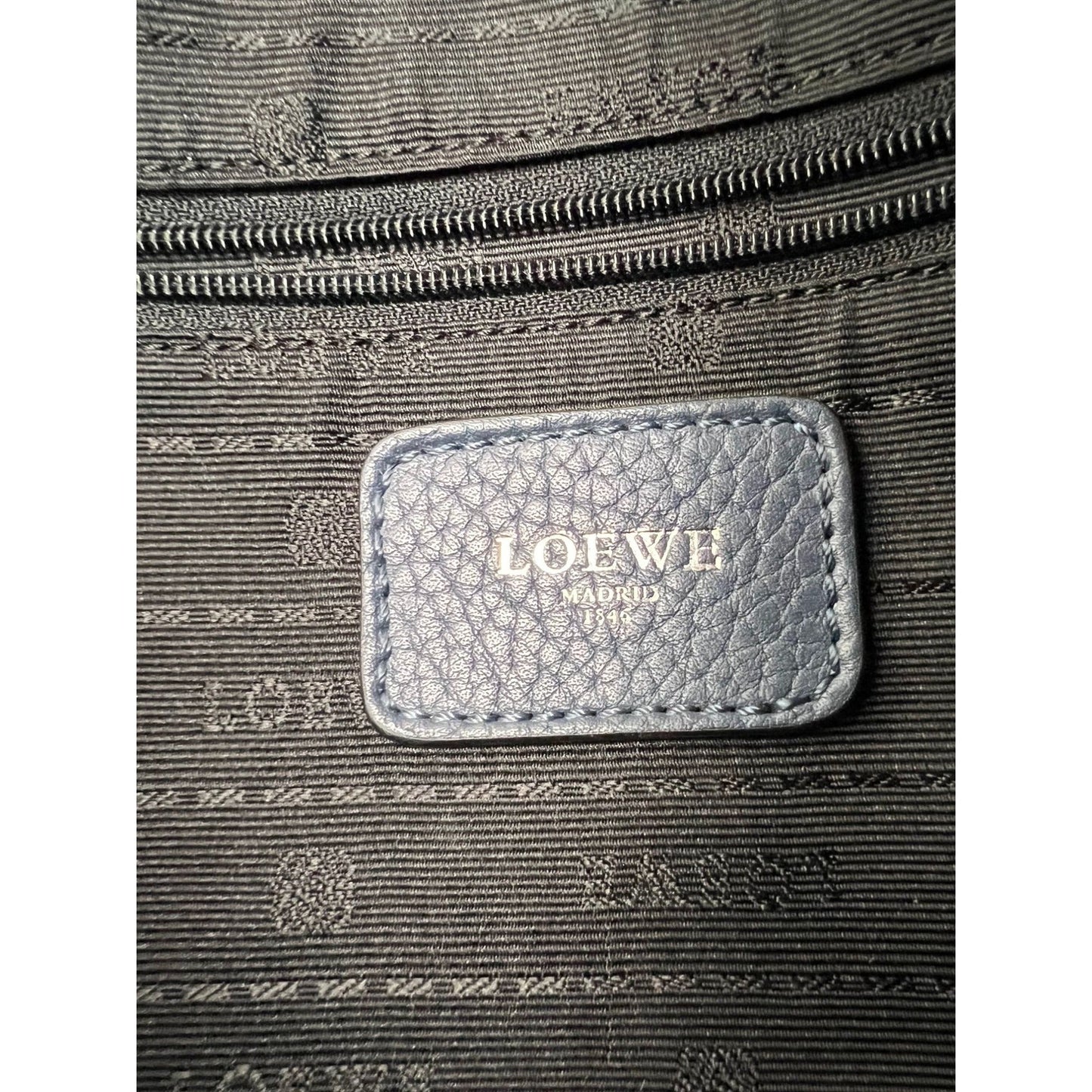 Loewe Calfskin Leather Alamo 28 Blue Crossbody Bag