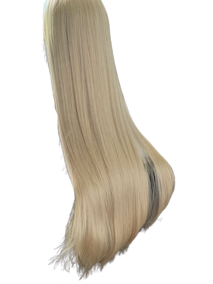 30" Blonde Front Lace Wig 150% Density Light Platinum Blonde